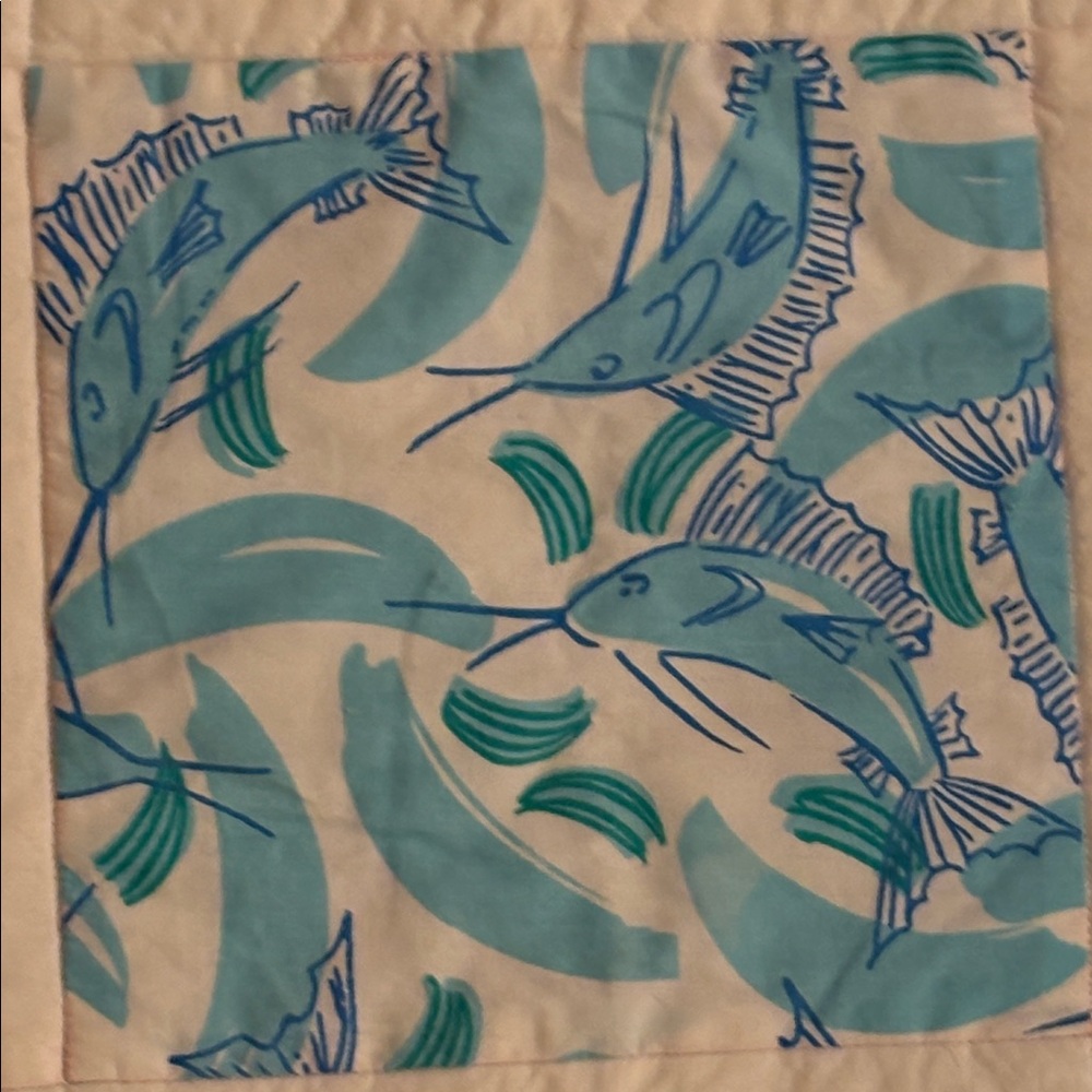 Lilly Pulitzer Fabric Hand Made Baby Quilt Or Wall Hanging - Picture 4 of 8